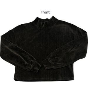 Women's Sweater Altar'd State Black Knit Sweater Mock Neck Size S